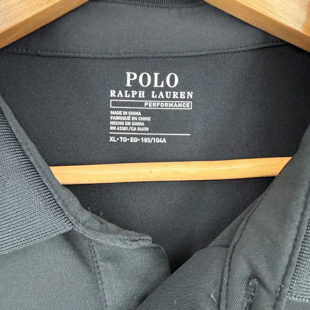 Polo Ralph Lauren Mens XL Polo Shirt Performance Black Pocket Hidden Pony Preppy